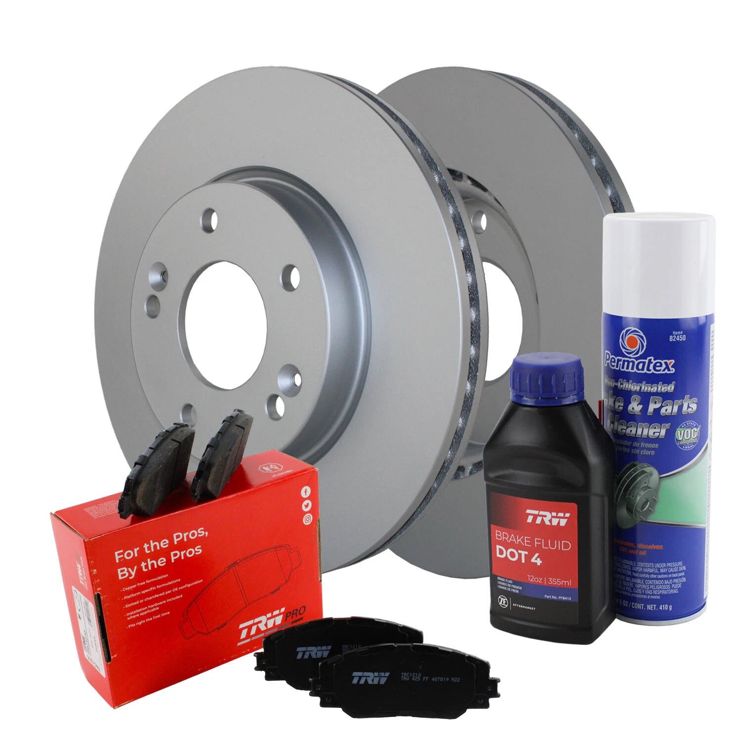 Front Brake Kit 280mm Rotors & TRW Pro Ceramic Pads for Hyundai Kona, Kia Seltos (2018–2023)
