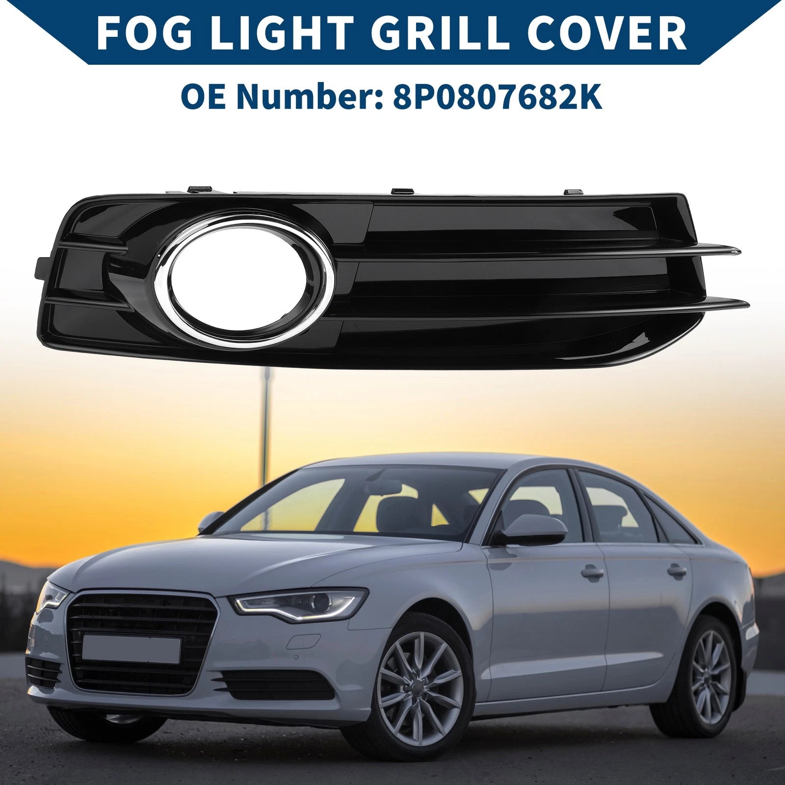1pc Fog Light Grill for Audi A3 8P (2009–2013) No. 8P0807682K
