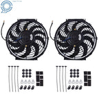 2X 12'' Slim Push Pull Electric Radiator Cooling Fan Universal