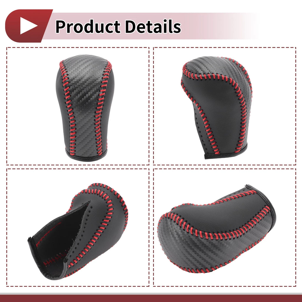 Gear Shift Knob Cover for Mazda CX-5 (2012–2023) Red Faux Leather