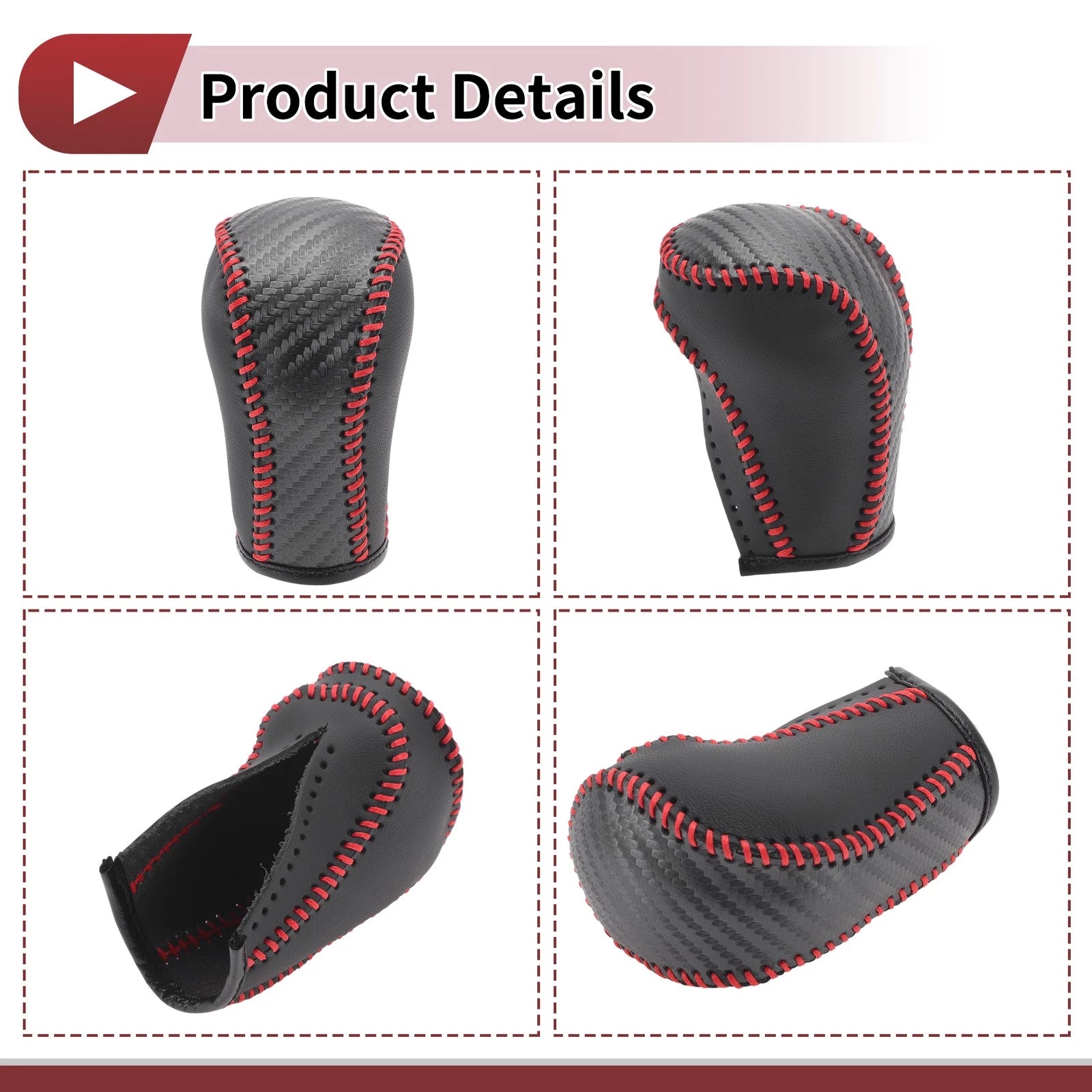 Gear Shift Knob Cover for Mazda CX-5 (2012–2023) Red Faux Leather