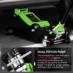 4 Ton Hydraulic Garage Jack for 8000lbs Capacity (4.5-20 in) w/ Swivel Casters