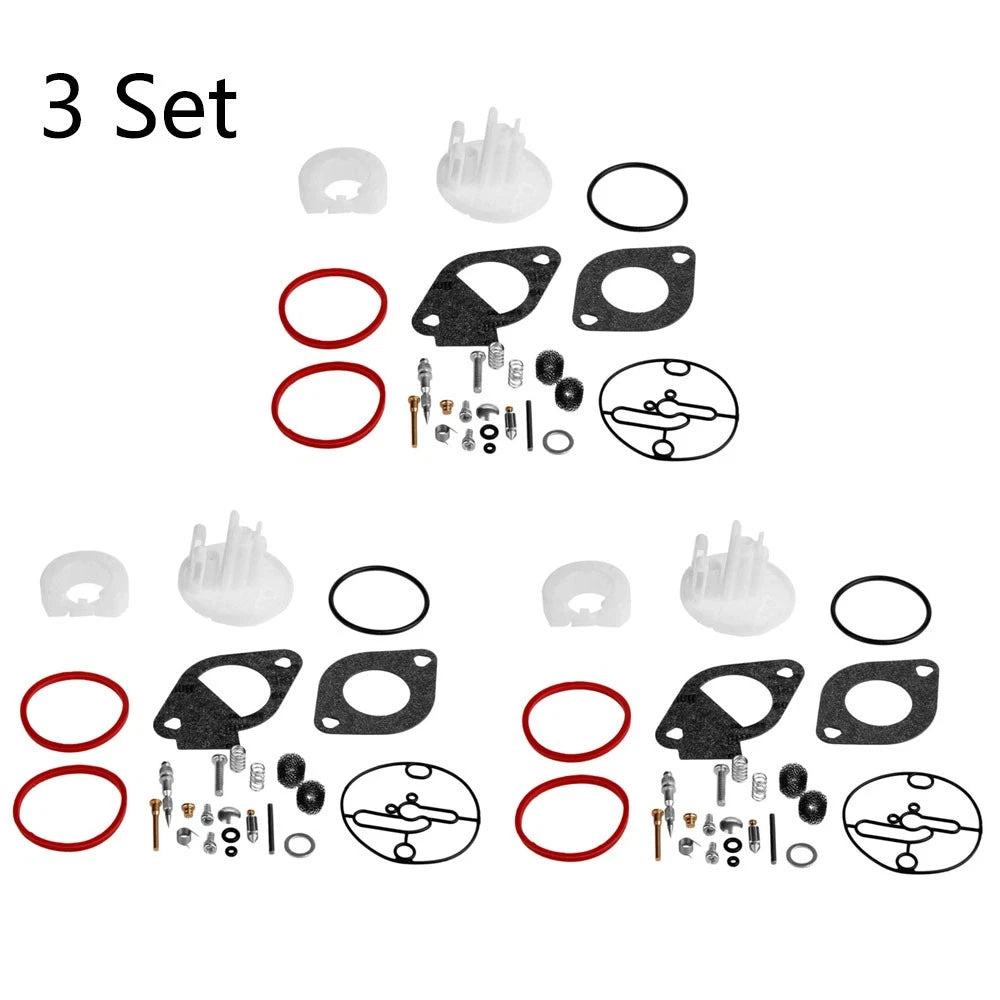 Set of 3 Carburetor Repair Kits for Master Overhaul Nikki B&S Lawn Mower (N/A)