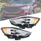 Set of 2 Full LED Headlights for Ford Edge (2019–2021) Black Housing