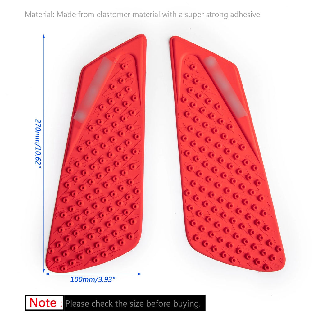 Tank Traction Pad Side Gas Knee Grip Protector for Ducati 848 1098 1198 (2008–2016) RED