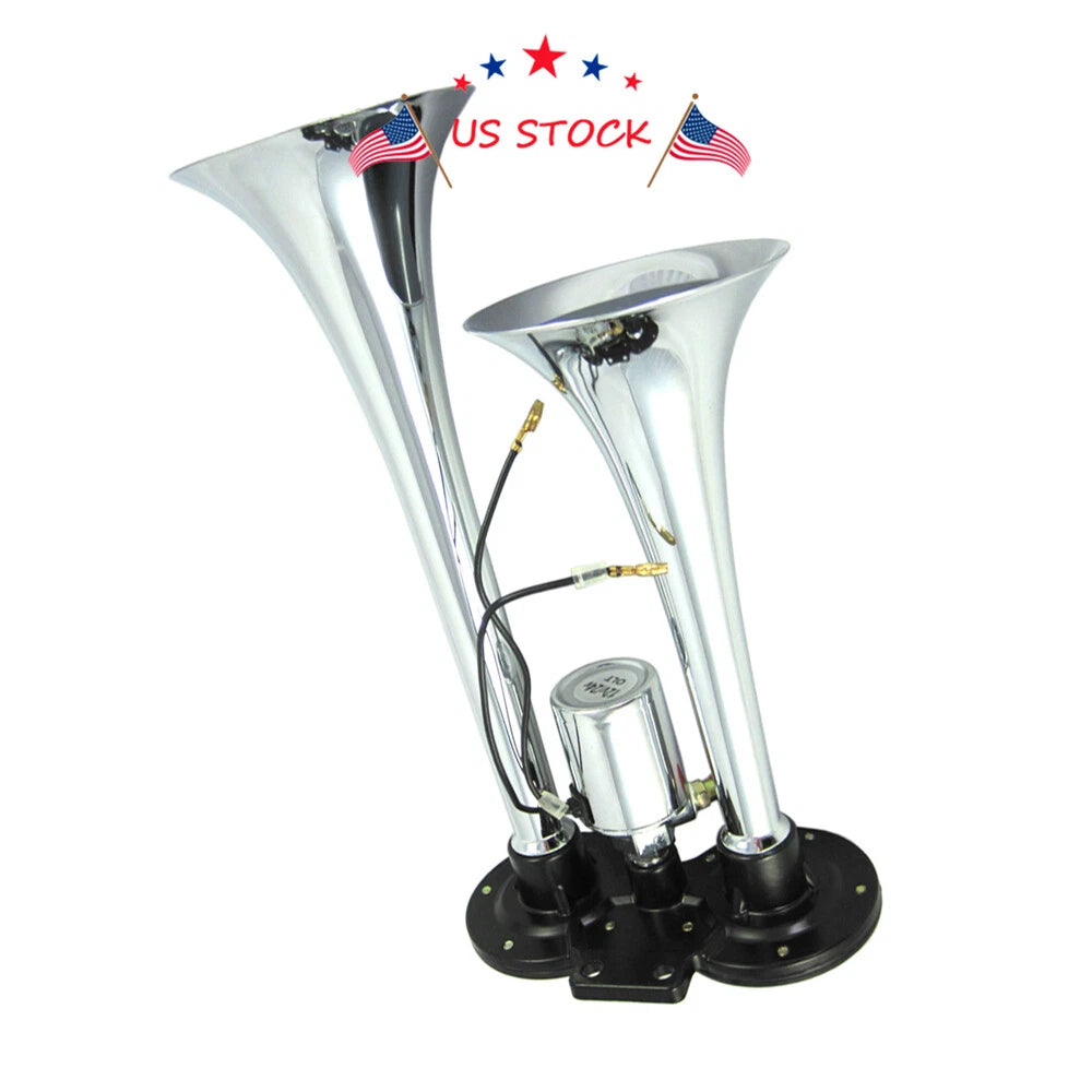 Dual Trumpet Air Horn for Truck RV Boat (12V)