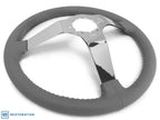 Steering Wheel Replacement 14" Gray Leather 3 Spoke for GM Comfort Grip (2004–2015)