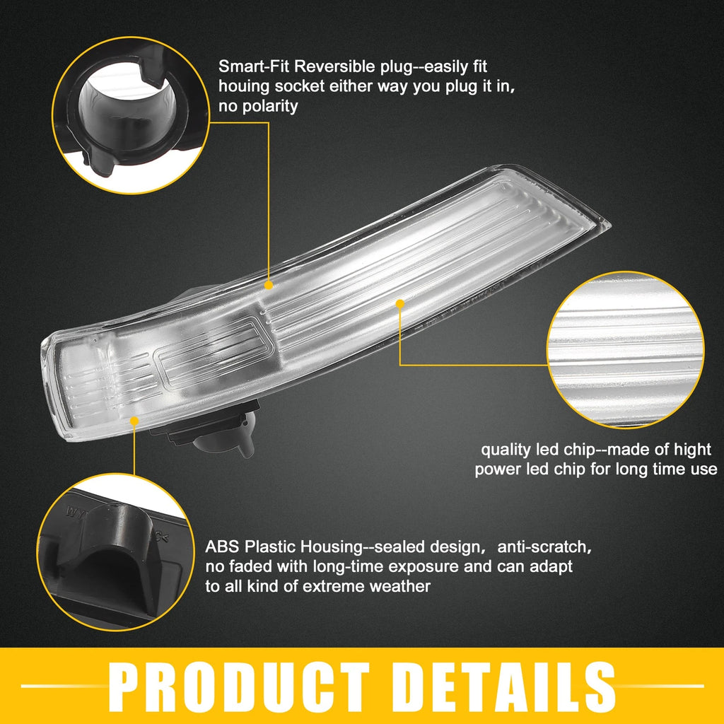 Front Left Side Mirror LED Turn Signal Light No.CJ5413B384AB for Ford Focus (2012–2018)