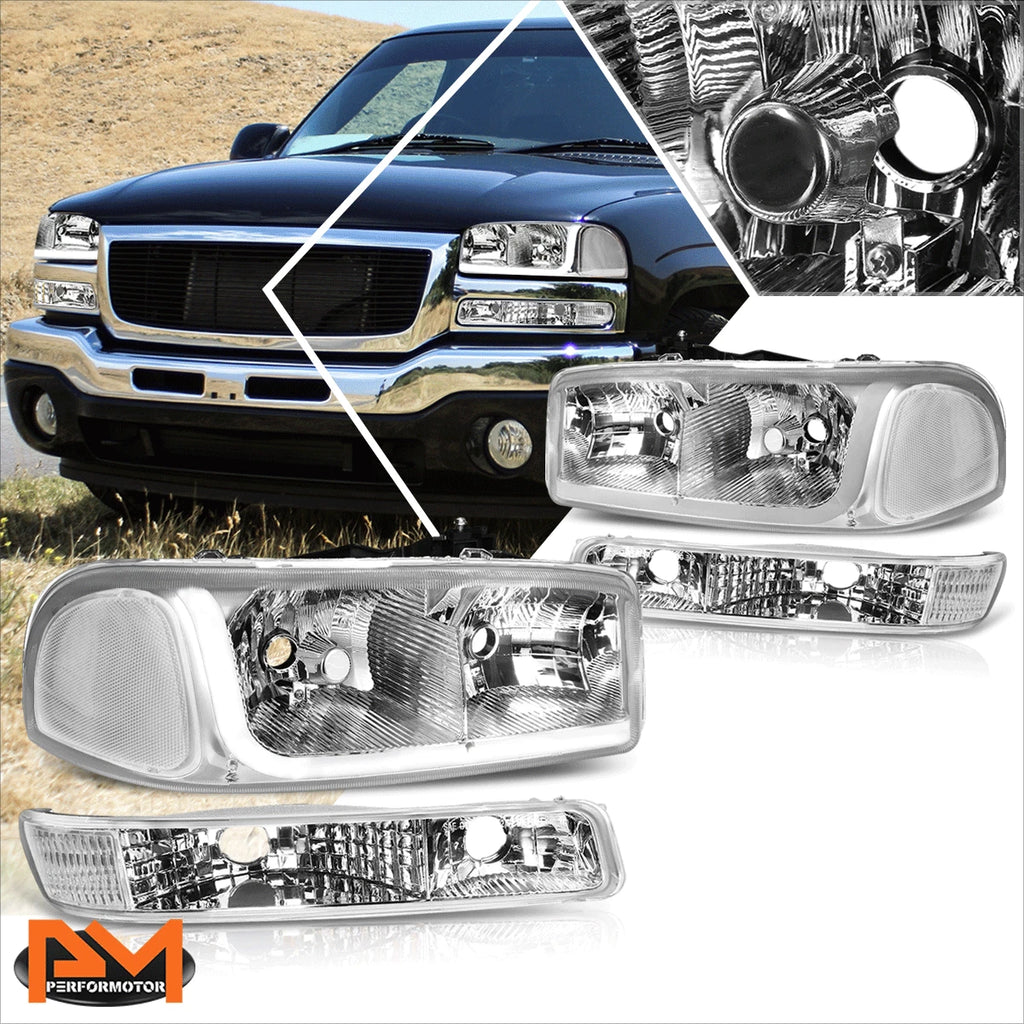 Projector Headlight Set for Dodge Durango (2014–2020) Black Housing Amber Corner