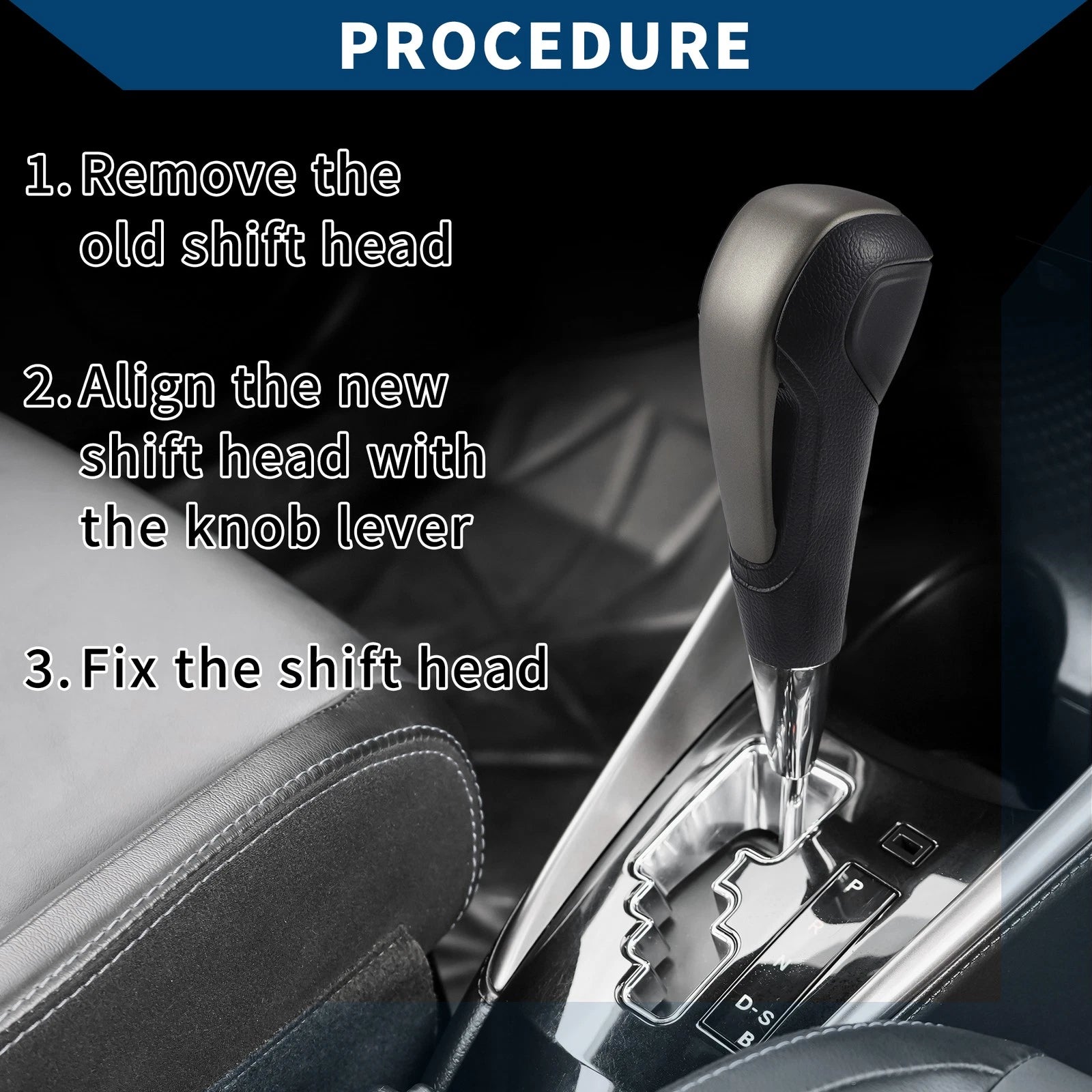 Automatic Gear Shift Knob for Chevrolet Aveo (2004–2011) Black Plastic
