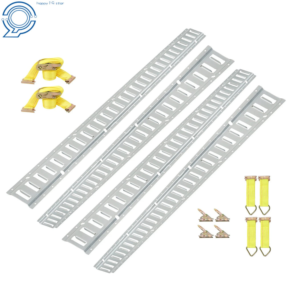 Set of 14 E Track Rails with Ratchet Straps for E-Track Systems