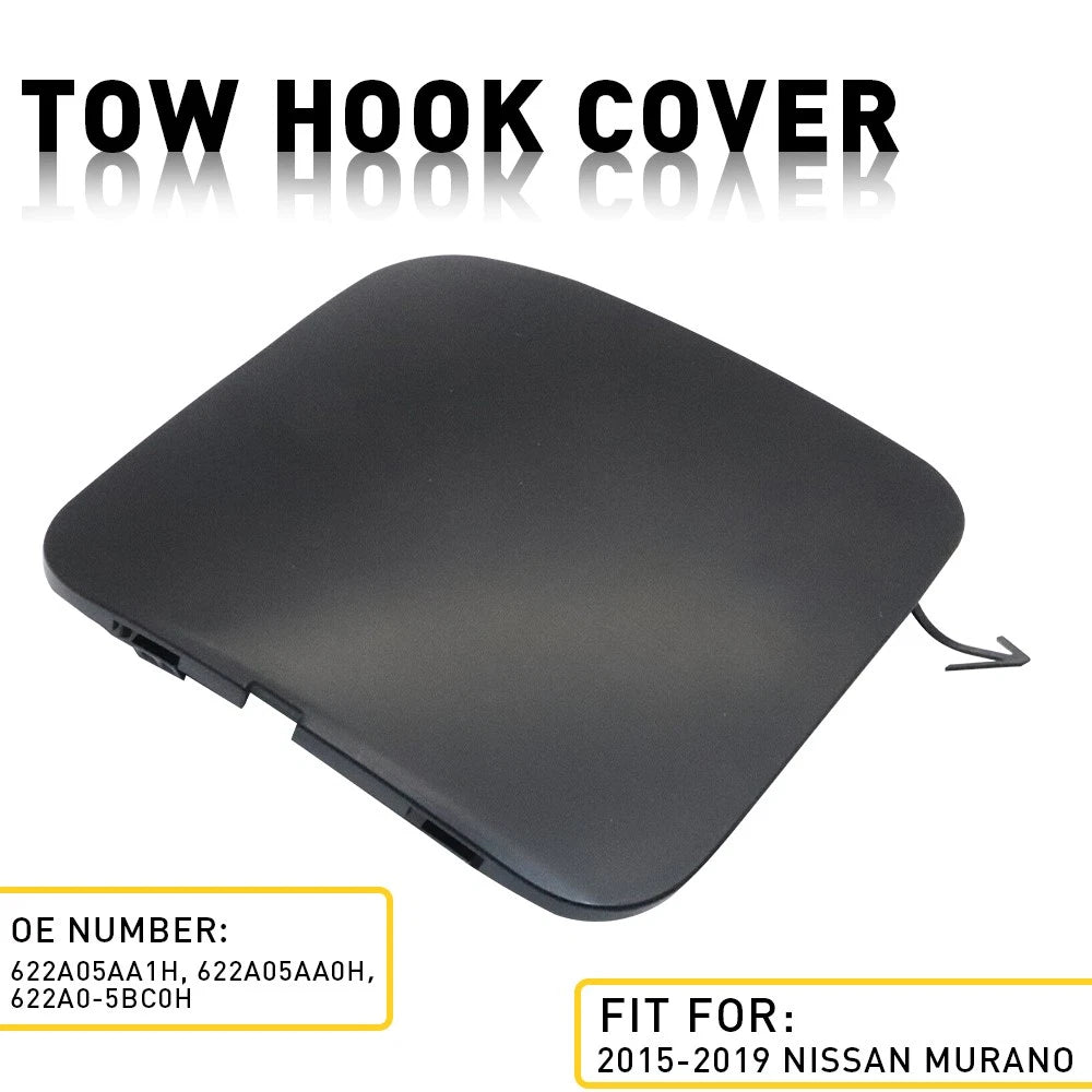 Front Bumper Tow Hook Cover for Nissan Murano (2015–2019) 622A0-5AA0H 622A05AA1H Black