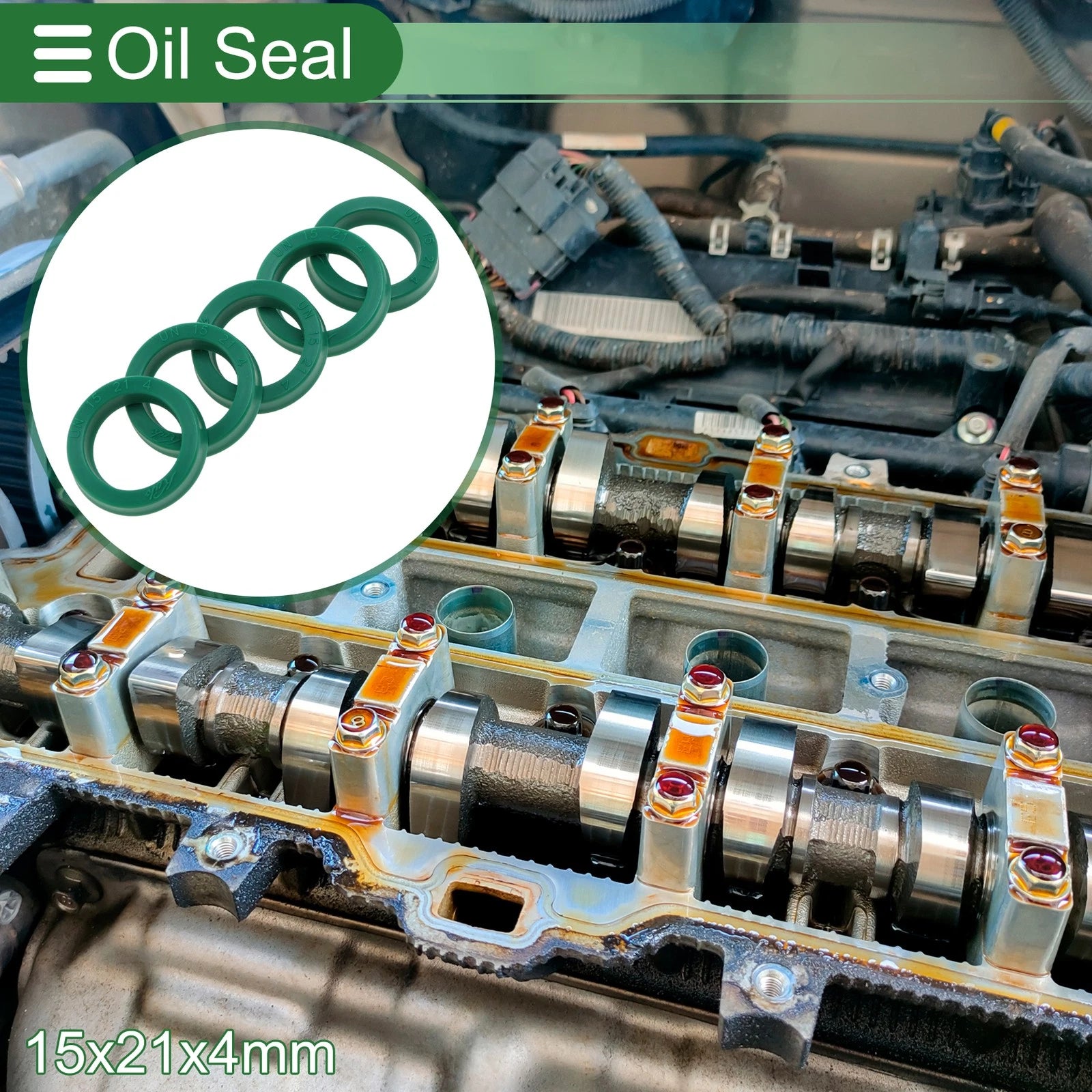 Set of 5 Oil Seal Rotary Shaft Seal 15x21x4mm for Various Models