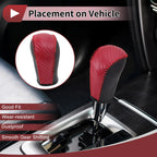 1Pc Gear Shift Knob Cover for Subaru Forester (2006–2012) Red Faux Leather