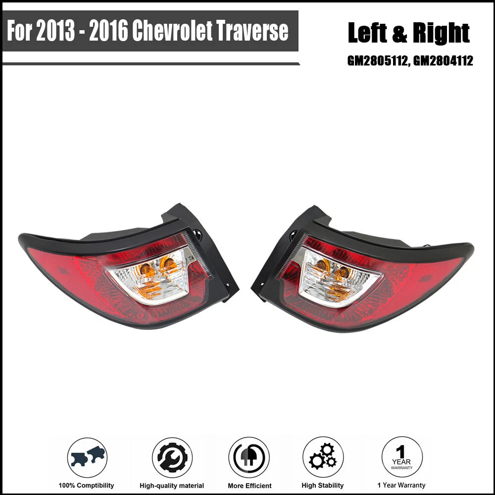Tail Light Assembly for Chevrolet Traverse (2013–2016) Outer Left & Right
