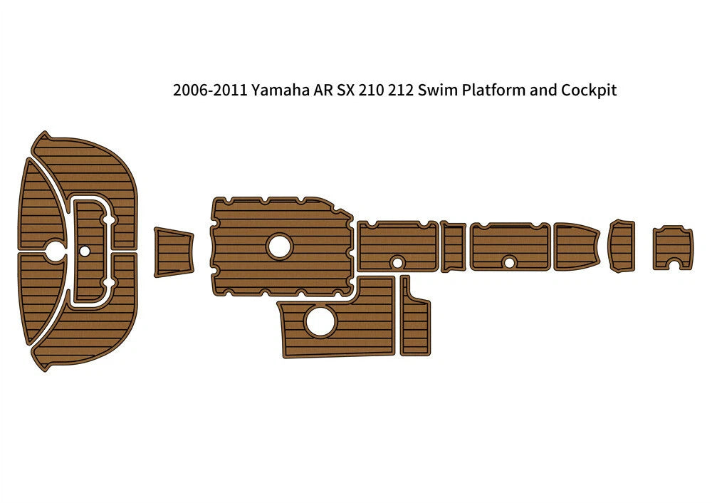 Swim Platform Cockpit Mat for Yamaha AR/SX 210/212 (2006–2011) EVA Teak Pad