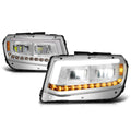 LED DRL + Sequential Turn Signal Headlights for Chevy Camaro (2014–2015) Chrome