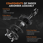 Set of 4 Complete Struts Shocks Springs for Mitsubishi Lancer (2008-2010)