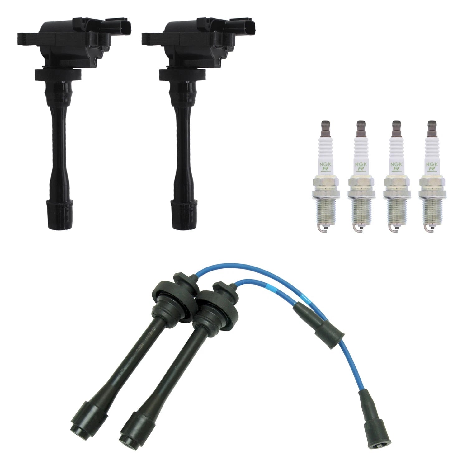 Set of 2 Ignition Coils & 4 NGK V-Power Spark Plugs for Mitsubishi Galant