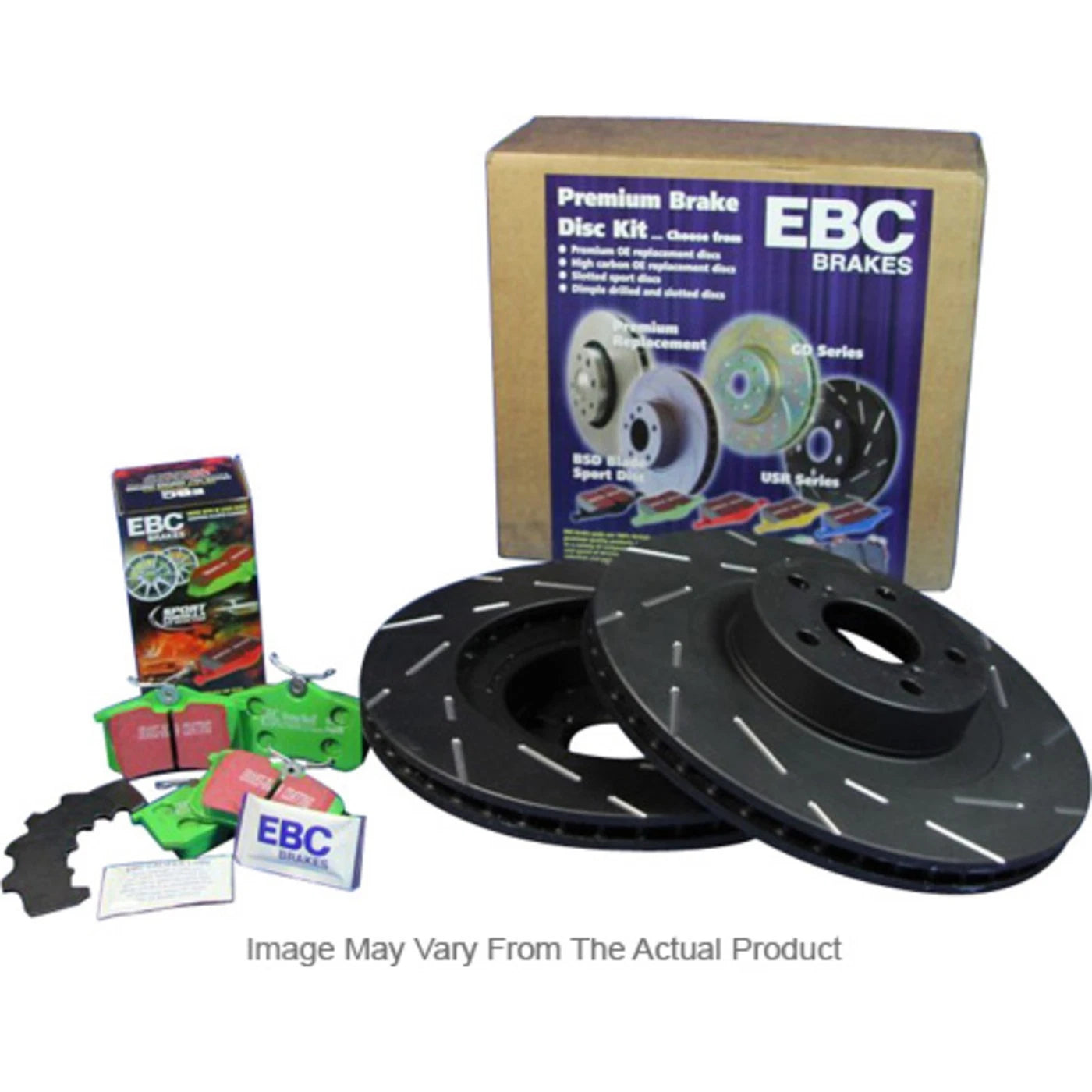 Set of 2 Brake Disc and Pad Kits for Honda Civic Sedan, Integra