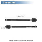 Set of 4 Front Inner Tie Rod End Links for Toyota Tacoma (2005–2015)