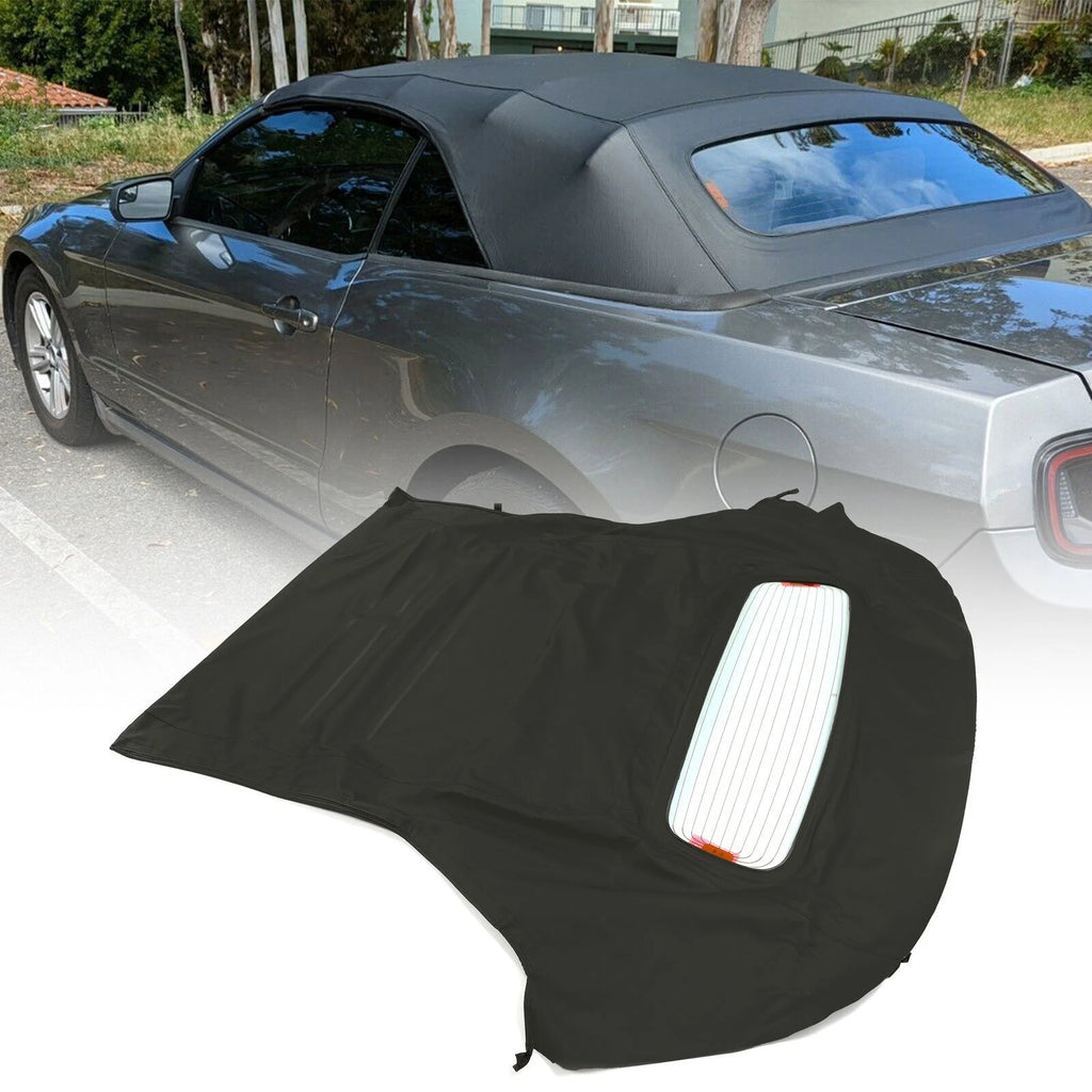 Soft Top for Ford Mustang Convertible (2005–2014) - Black Sailcloth, Glass Window