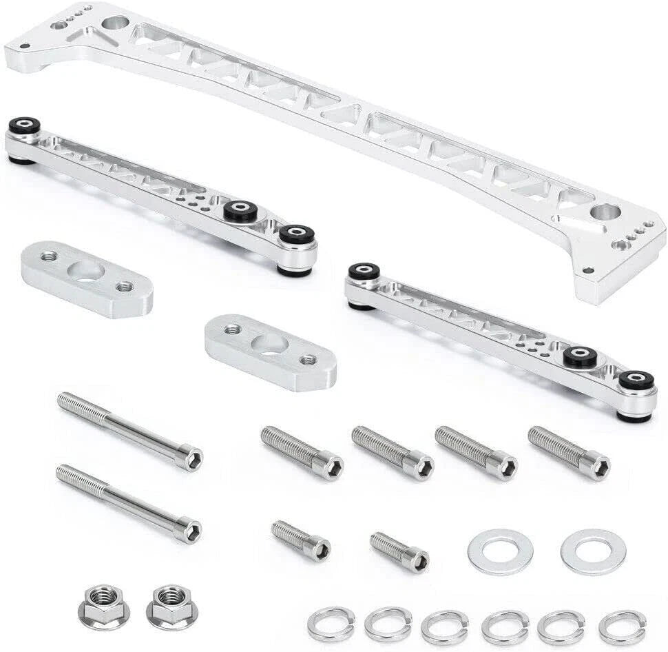 Silver Billet Rear Lower Control Arm + Subframe Brace for Honda Civic EK (1996–2000)