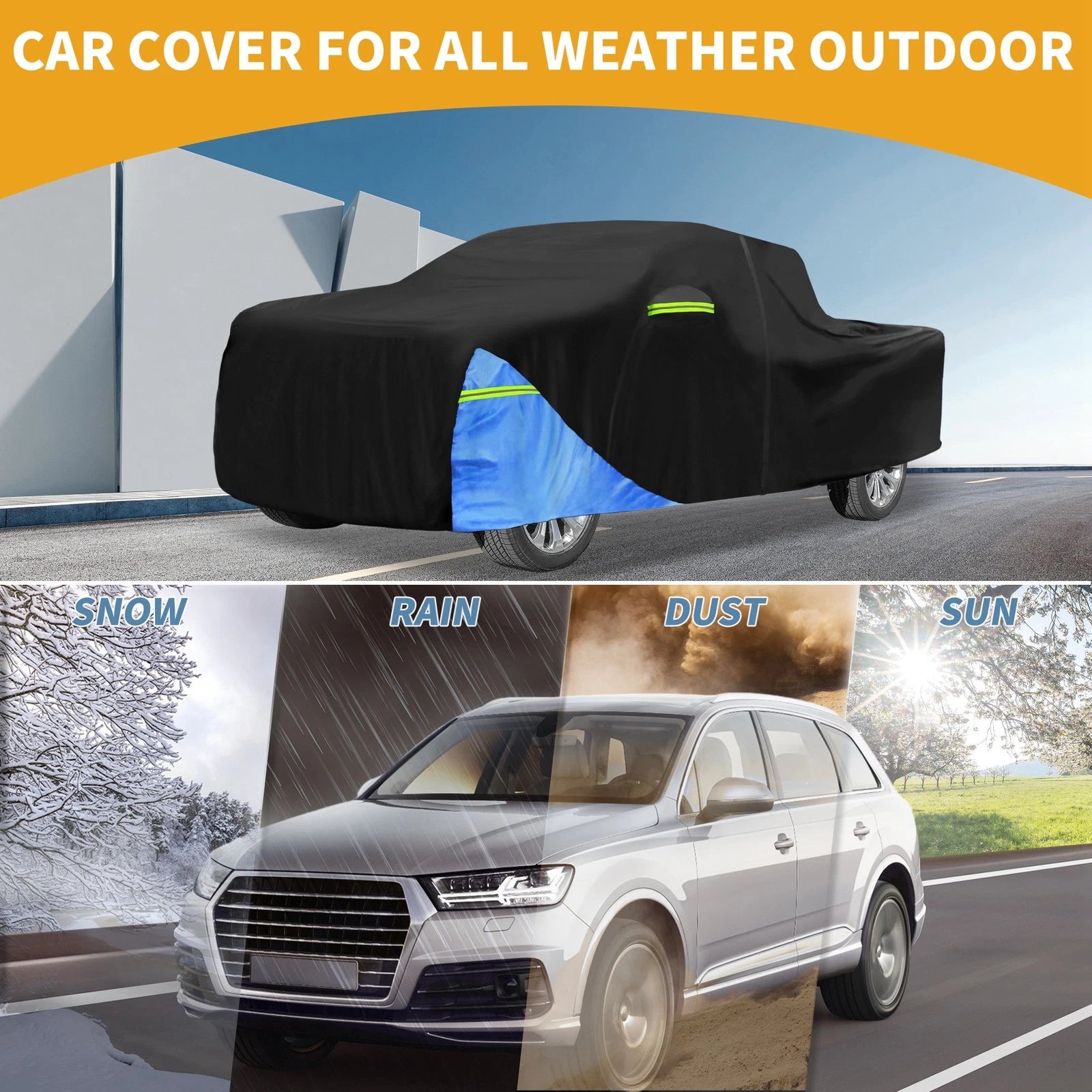 Waterproof Car Cover for Chevrolet Silverado (Oxford Cloth, Black)