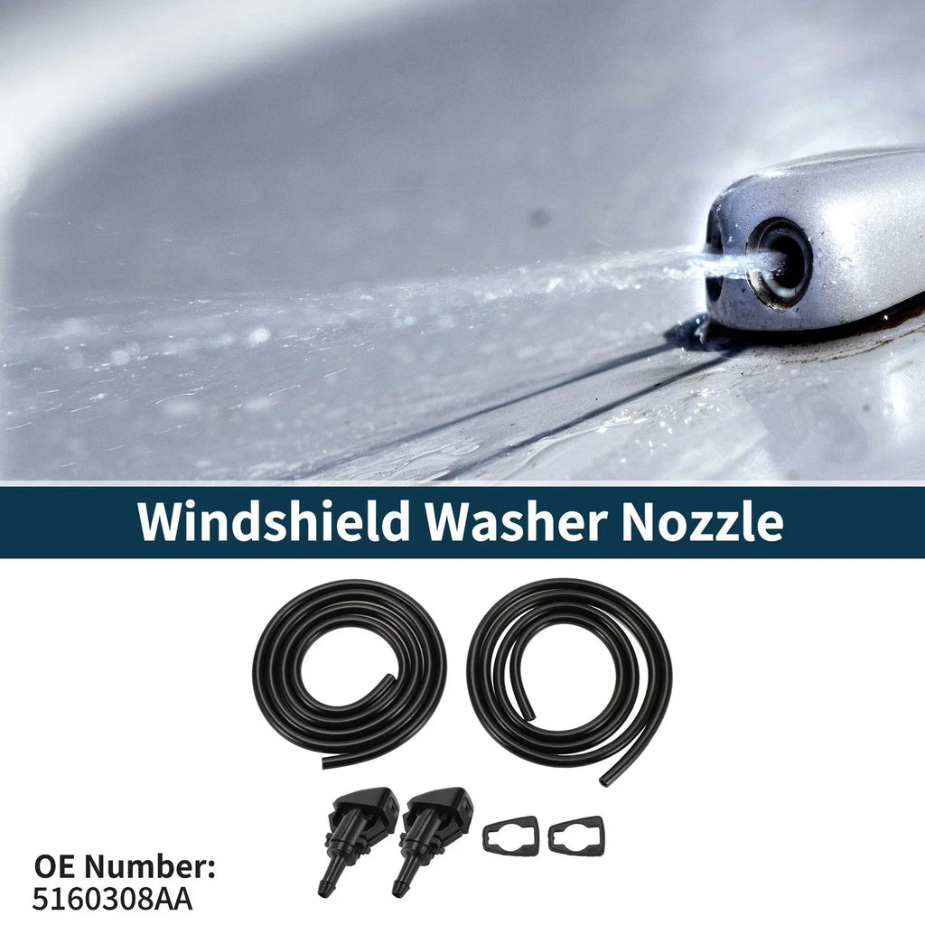 Windshield Washer Nozzle & Gasket, Fluid Hose for Dodge (2001-2009)