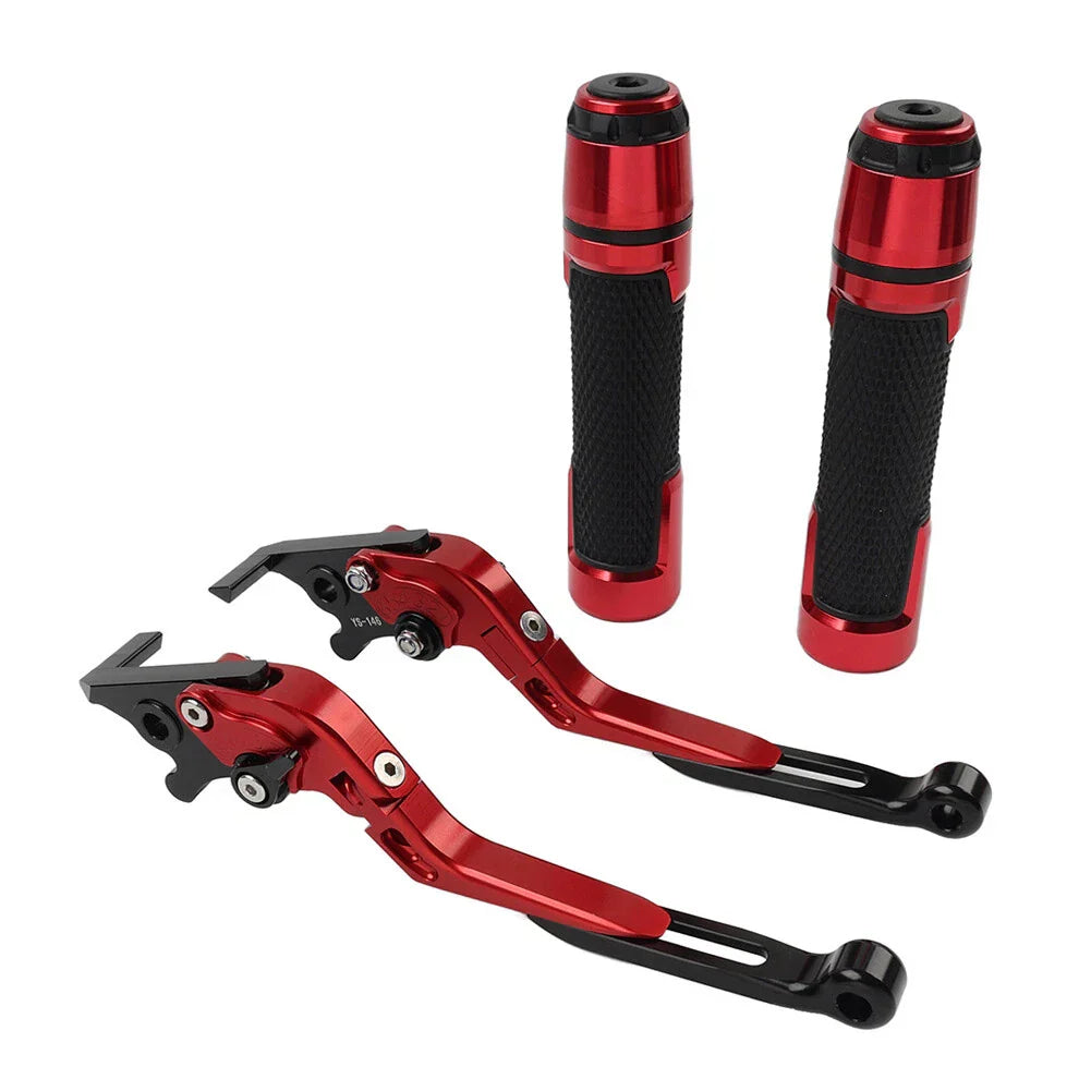 Red Extendable Brake Clutch Lever Grip Set for BMW S1000R S1000RR (2010-2023)
