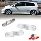 2X Chrome Front/Rear Bumper Side Marker Lights for Honda Civic Si (2002–2005)