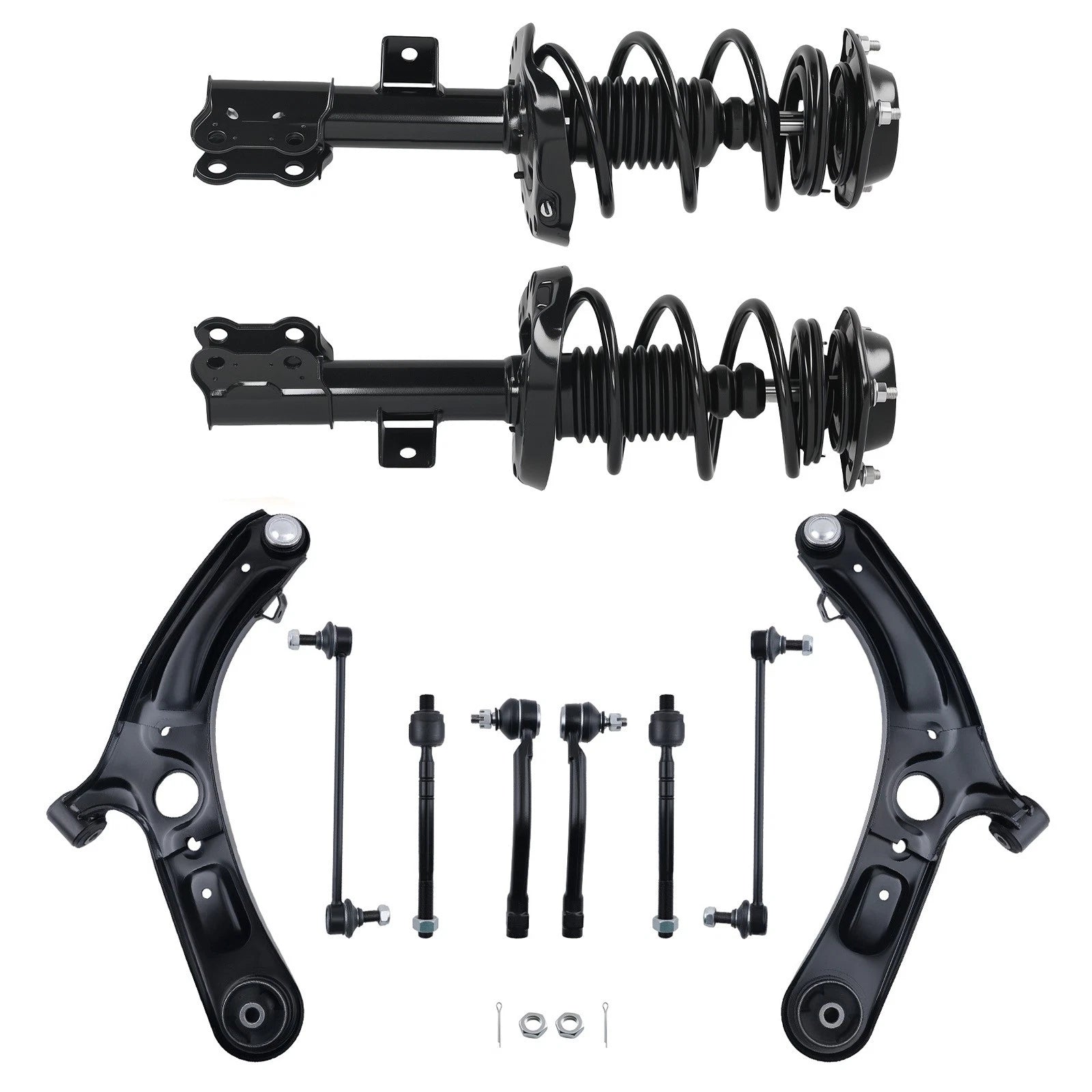 10PCS Suspension Kit Front Struts w/ Control Arms for Hyundai Veloster (2013–2017)