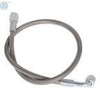 4AN 90 Degree Steel Braided Turbo Oil Feed Line for Universal (24")