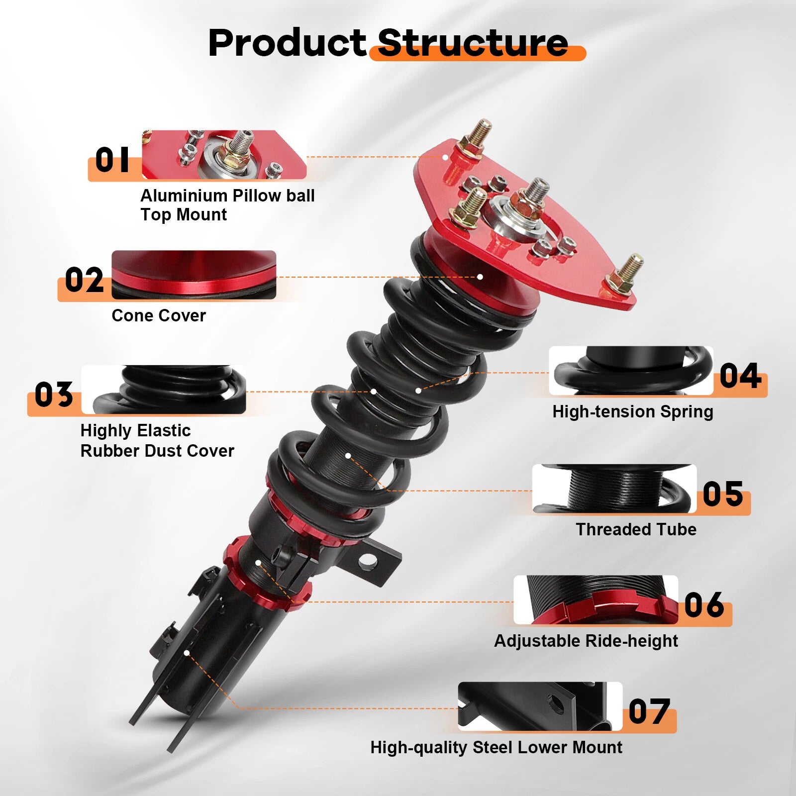 Coilovers for Hyundai Veloster (2012–2015) Adjustable Height Suspension