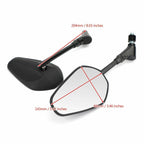 10MM Motorcycle Mirrors Pair for Universal Fit (Bike/Motorbike/Moped) Black