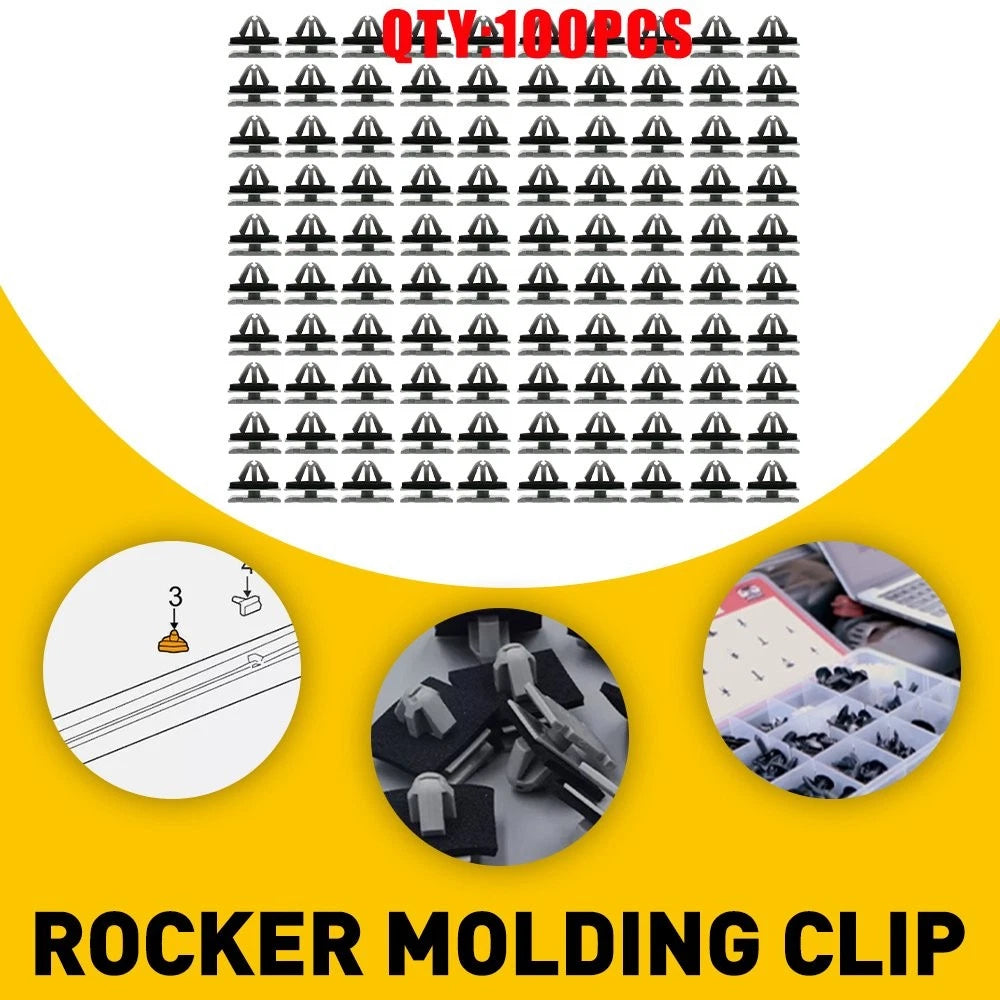 Set of 10 Rocker Panel Clips with Sealer for Jeep Cherokee (2014–2019) OE 11571175