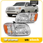 Set of 2 Chrome Headlights for Toyota Tundra / Sequoia