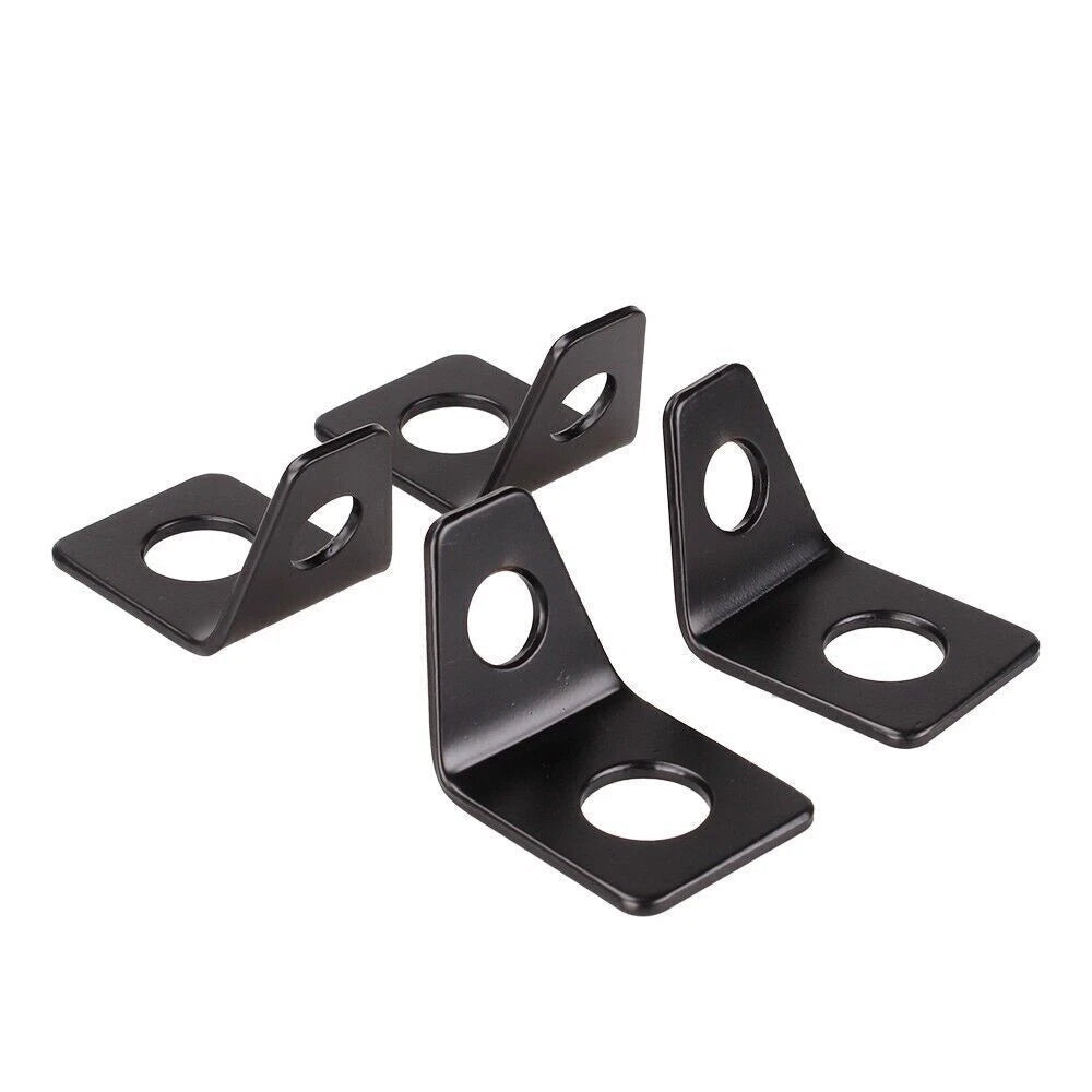 Set of 4 Seat Belt Mounting 90 Degree Angle Brackets for Universal Fit