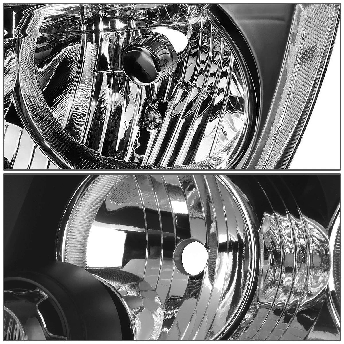 Pair of Black/Clear Signal Headlight Lamps for Grand Cherokee (2011–2013)