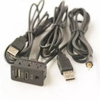 150CM Car Dash Mount AUX Type-C USB Panel Extension Cable Adapter