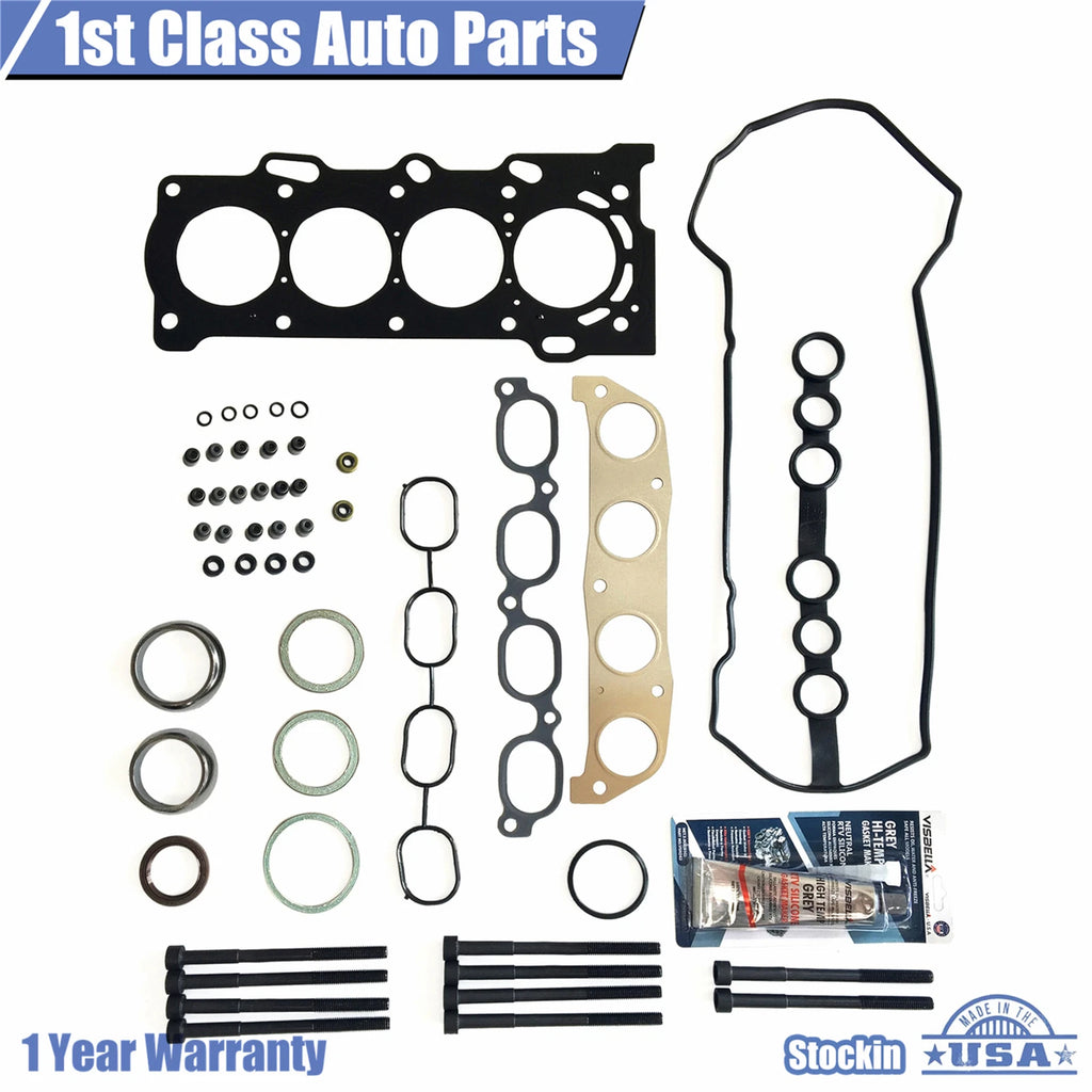 MLS Engine Cylinder Head Gasket Set with Head Bolts for Pontiac Vibe Toyota 1.8L (2003–2010)