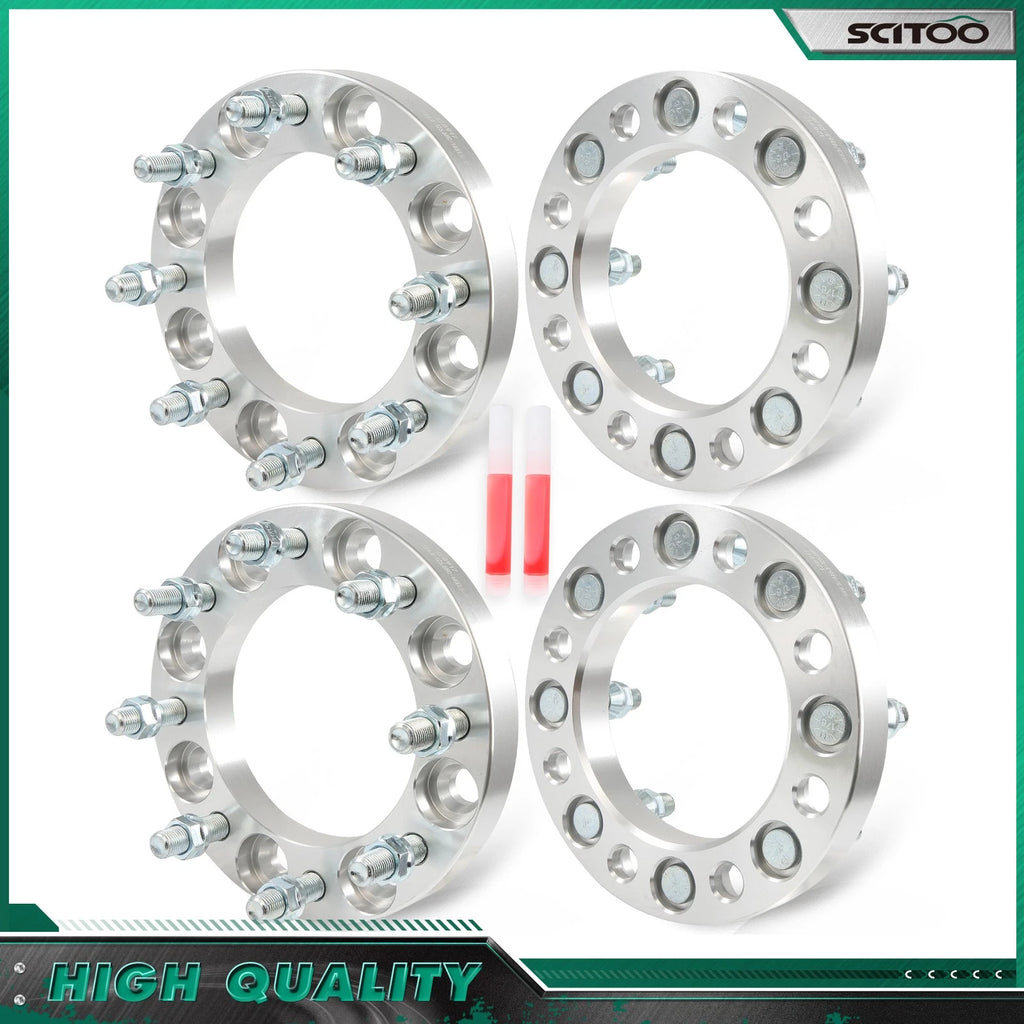 Set of 4 Wheel Spacers 8X6.5" 1" M14x1.5 for Chevrolet Silverado 2500 3500