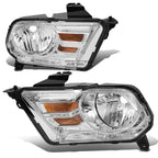 Pair of Chrome Housing Amber Corner Headlights for Ford Mustang (2010–2014)