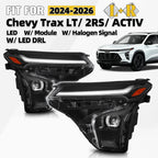 Set of 2 LED Headlights w/ DRL for Chevy Trax LT 2RS Activ (2024–2026)