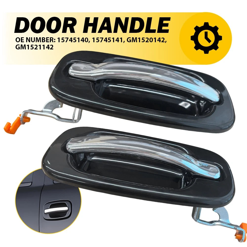 2X Rear Exterior Door Handle for Chevrolet Silverado GMC Sierra (1999–2006)