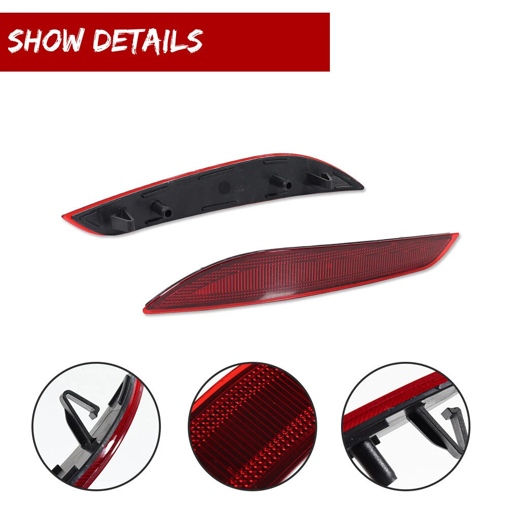 Set of 2 Rear Bumper Light Red Reflectors for Chevy Cruze (2016–2019)