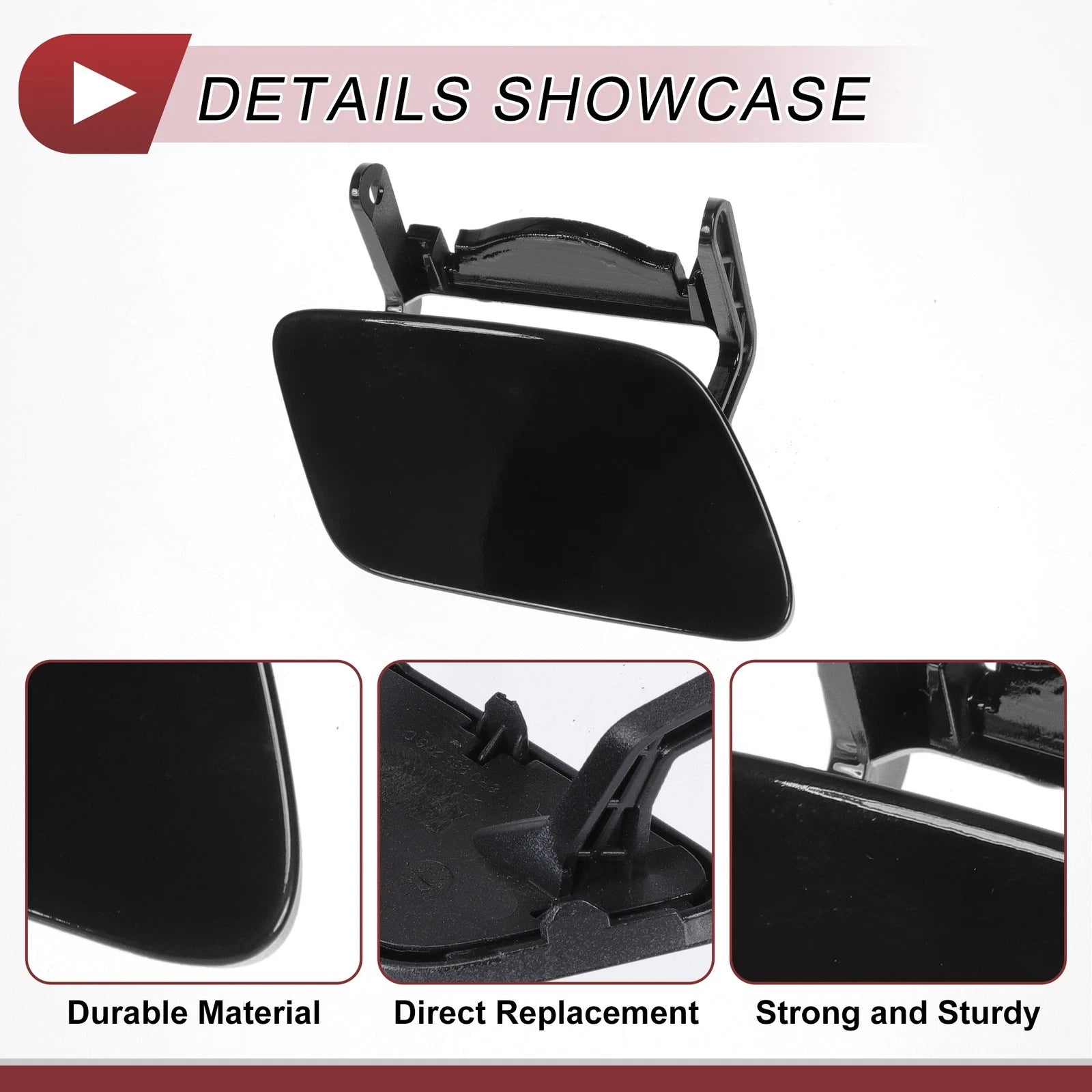 Washer Nozzle Cover Cap for Audi Q5 (2013–2017) 1 Pcs Black