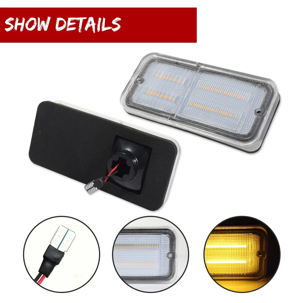 Clear LED Front Side Marker Lights for Chevy GMC C/K Trucks Suburban (1968–1972)