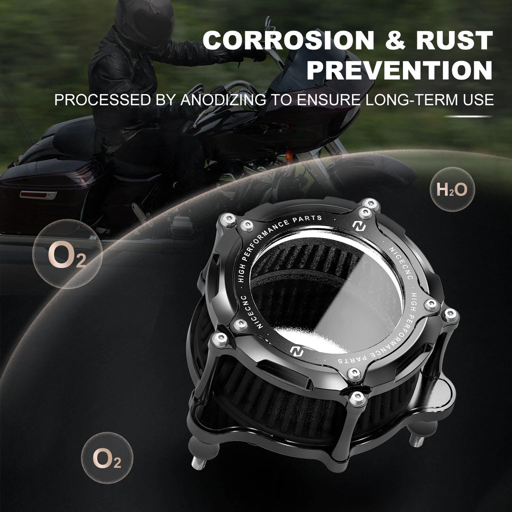 Air Cleaner Intake Filter w/ LED Strip for Harley Street Glide (2014–2023)