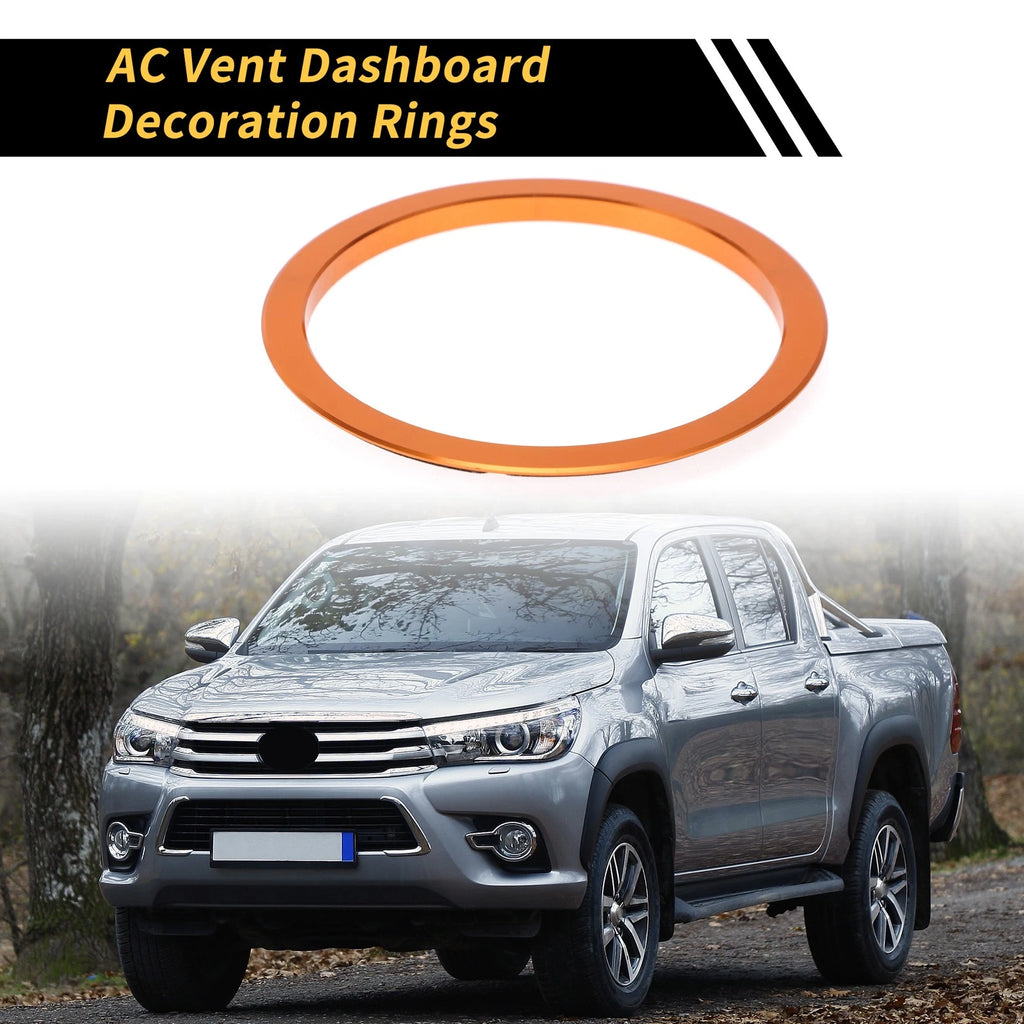 Set of 4 Orange AC Vent Dashboard Decoration Rings for Toyota Tacoma (2016–2021)